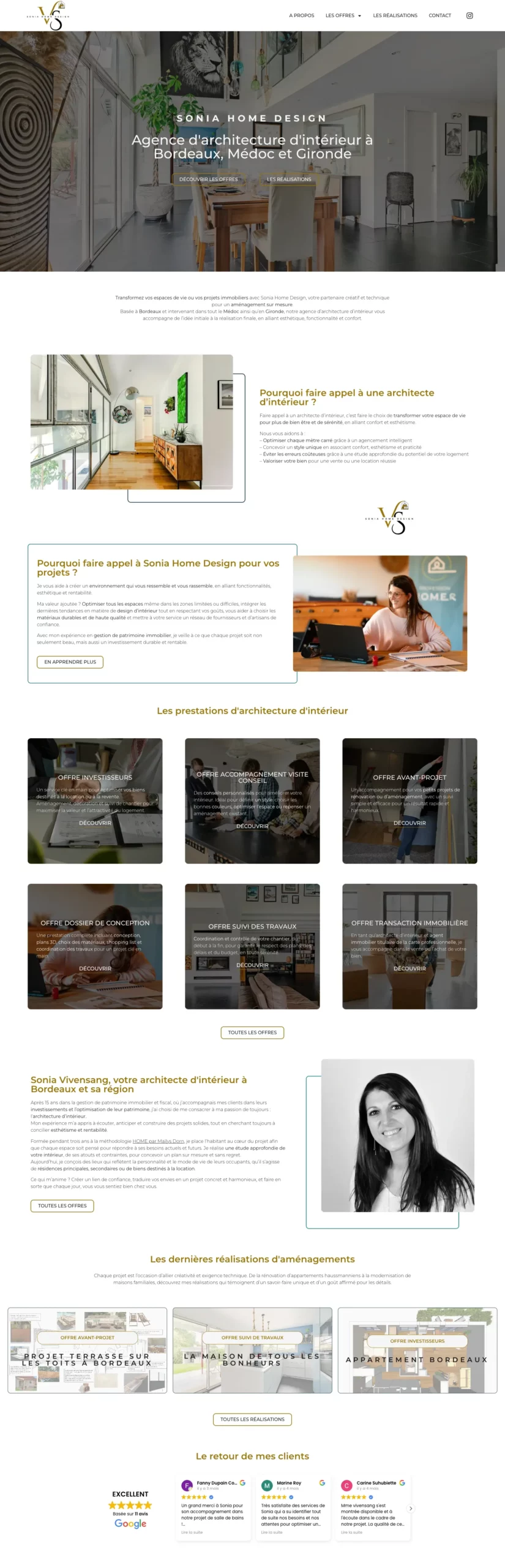 Page d'accueil Sonia Home Design